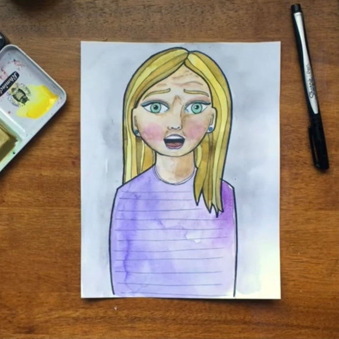 Virtual Lesson - Portrait Illustration - Surprised
