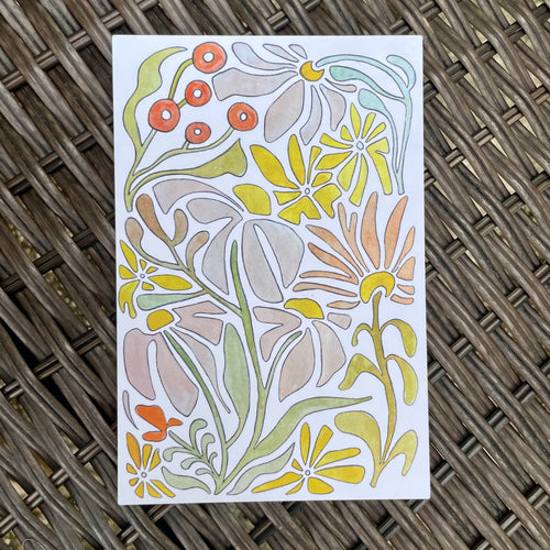 Whimsy Flowers - postcard