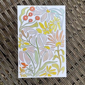 Whimsy Flowers - postcard