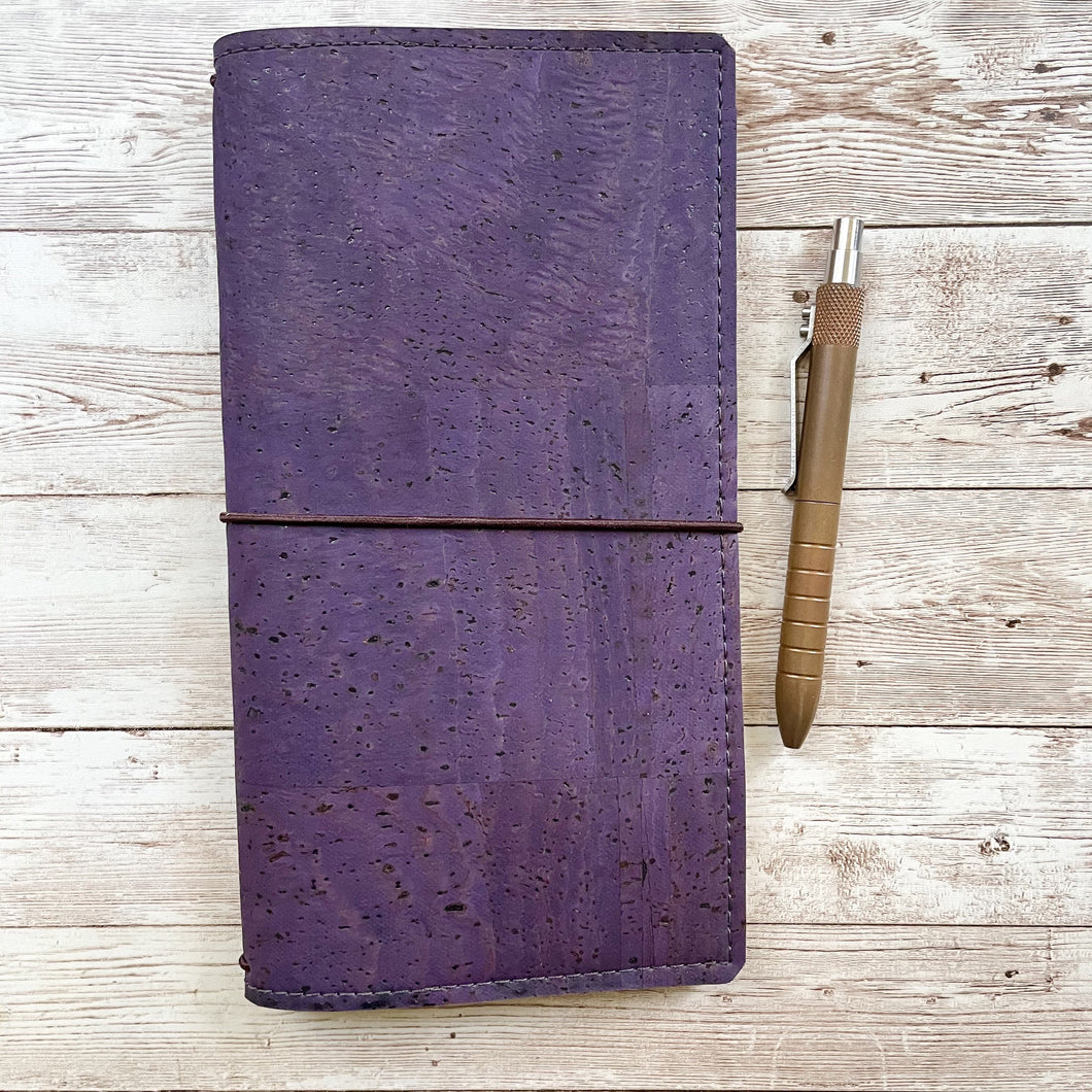 Plum Travelers Notebook (TN) - Cork Cover