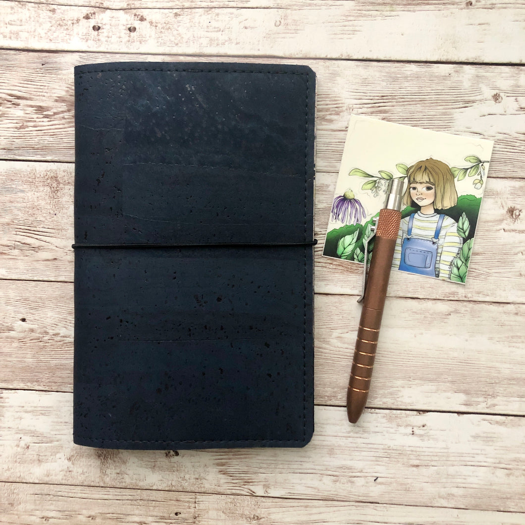 Midnight Travelers Notebook (TN) - Cork Cover