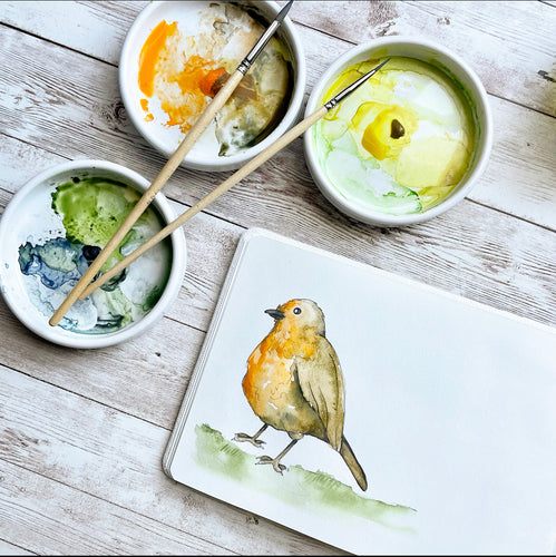 Sketch & Paint Lesson - Orange Bird