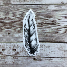 Load image into Gallery viewer, Black and White Feather - Vinyl Sticker